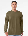 BELLA + CANVAS 3501CVC Heather CVC Long Sleeve Tee - Heather Olive - model front