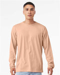 BELLA + CANVAS 3501CVC Heather CVC Long Sleeve Tee - Heather Peach - model front