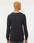 BELLA + CANVAS 3513 Unisex Triblend Long Sleeve Tee - Black Heather Triblend - model back