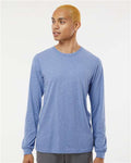 BELLA + CANVAS 3513 Unisex Triblend Long Sleeve Tee - Blue Triblend - model front