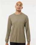 BELLA + CANVAS 3513 Unisex Triblend Long Sleeve Tee - Olive Triblend - model front