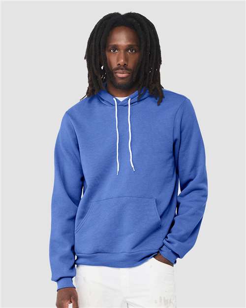 Bella+Canvas 3719 Unisex Sponge Fleece Pullover Hoodie - Heather Columbia Blue - model front
