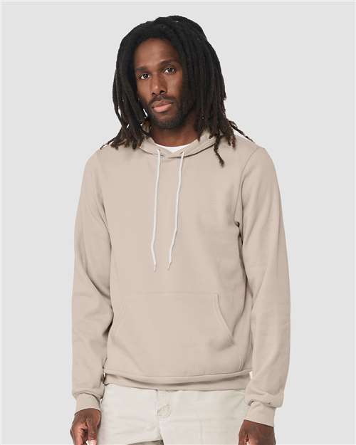 Bella+Canvas 3719 Unisex Sponge Fleece Pullover Hoodie - Heather Dust - model front