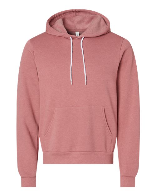 Bella+Canvas 3719 Unisex Sponge Fleece Pullover Hoodie - Heather Mauve - flat front