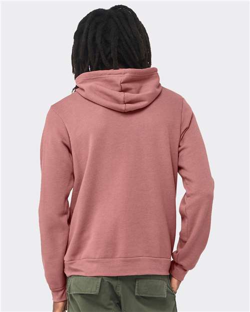 Bella+Canvas 3719 Unisex Sponge Fleece Pullover Hoodie - Heather Mauve - model back
