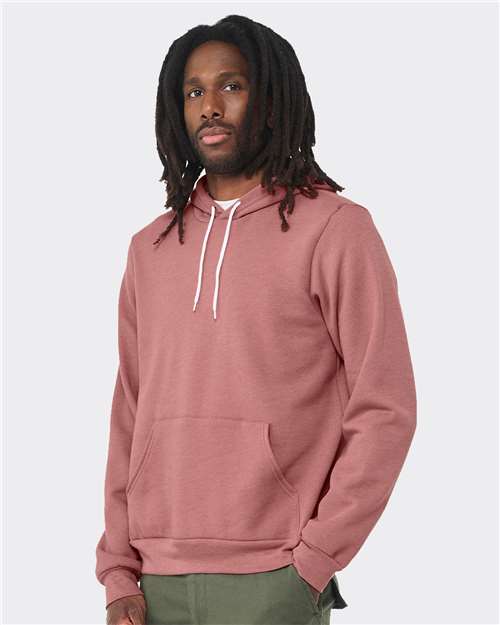 Bella+Canvas 3719 Unisex Sponge Fleece Pullover Hoodie - Heather Mauve - model side