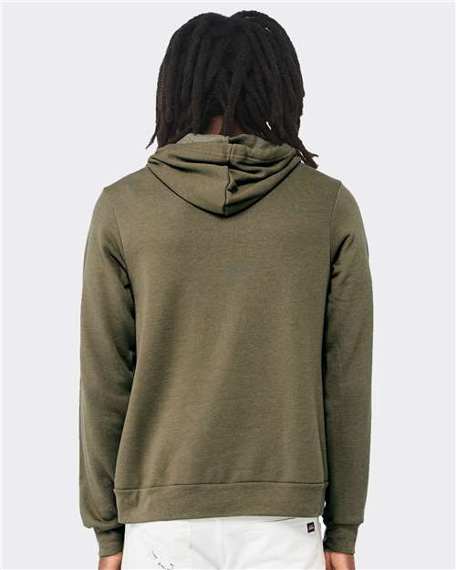 Bella+Canvas 3719 Unisex Sponge Fleece Pullover Hoodie - Heather Olive - model back