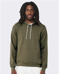 Bella+Canvas 3719 Unisex Sponge Fleece Pullover Hoodie - Heather Olive - model front