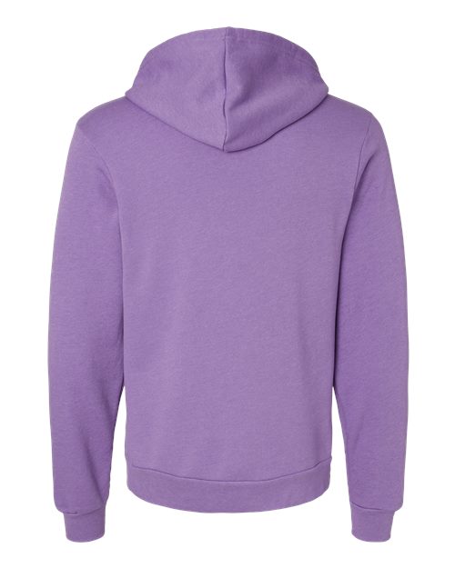 Bella+Canvas 3719 Unisex Sponge Fleece Pullover Hoodie - Heather Team Purple - back