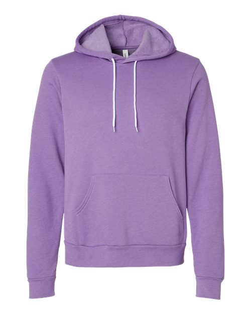Bella+Canvas 3719 Unisex Sponge Fleece Pullover Hoodie - Heather Team Purple - flat front