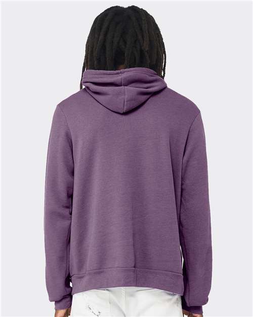 Bella+Canvas 3719 Unisex Sponge Fleece Pullover Hoodie - Heather Team Purple - model back