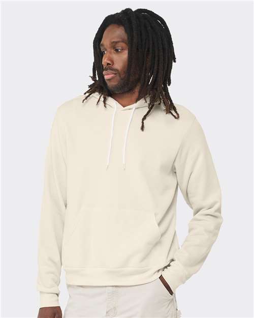 Bella+Canvas 3719 Unisex Sponge Fleece Pullover Hoodie - Natural - model side