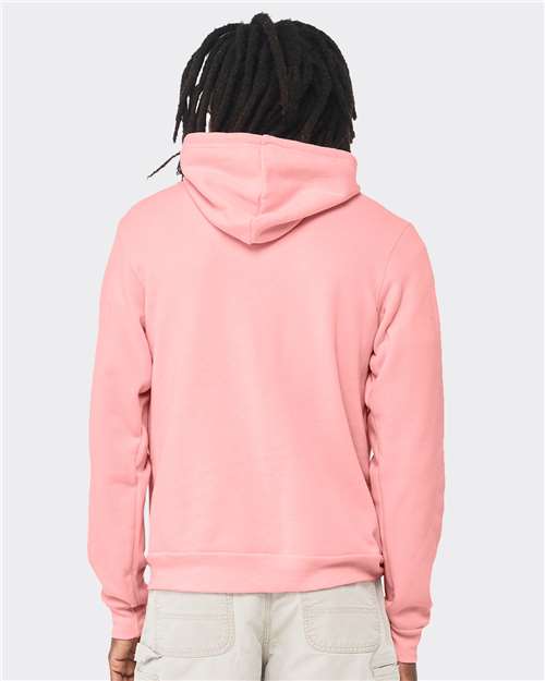 Bella+Canvas 3719 Unisex Sponge Fleece Pullover Hoodie - Pink - model back