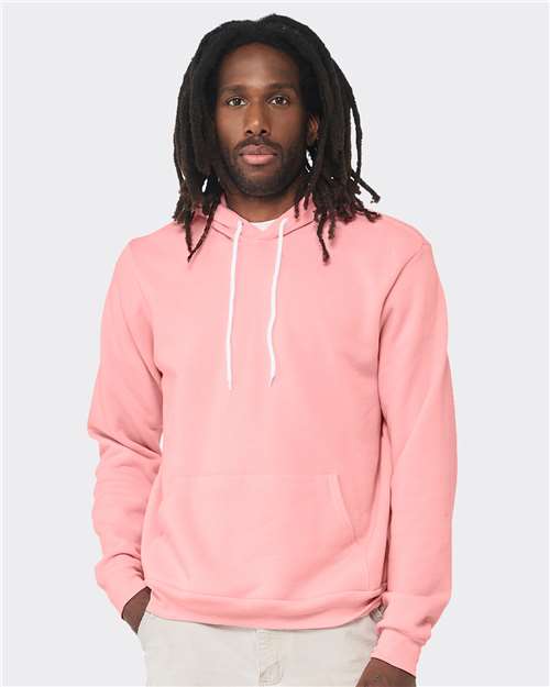 Bella+Canvas 3719 Unisex Sponge Fleece Pullover Hoodie - Pink - model front