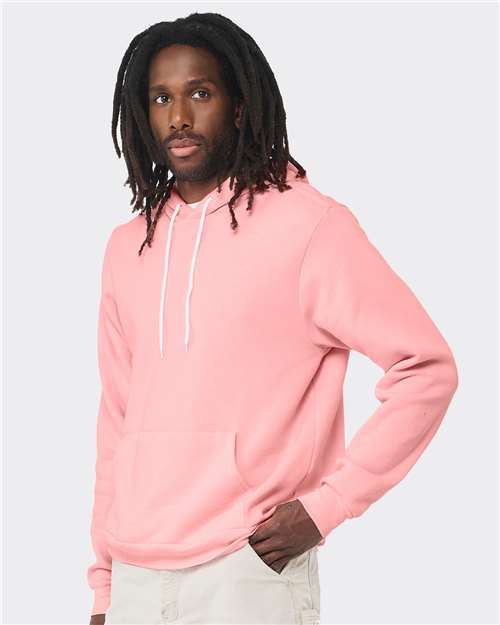 Bella+Canvas 3719 Unisex Sponge Fleece Pullover Hoodie - Pink - model side