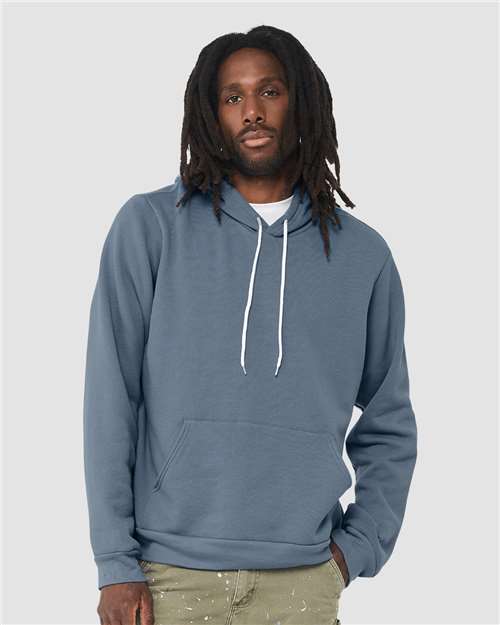 Bella+Canvas BC3719 Unisex Sponge Fleece Pullover Hoodie - Steel Blue - model front