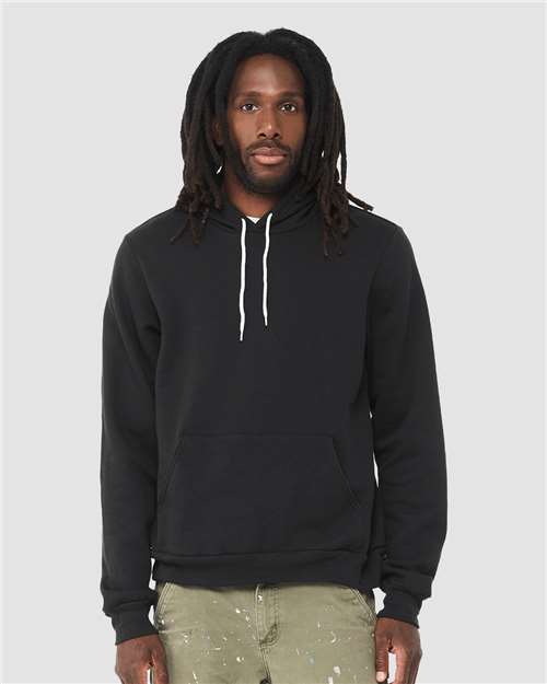 Bella+Canvas BC3719 Unisex Sponge Fleece Pullover Hoodie - Vintage Black - model front