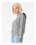 BELLA + CANVAS 7519 Women's Classic Hoodie Sweatshirt - Athletic Heather - model side