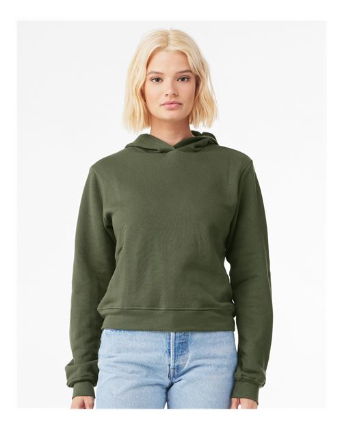 BELLA + CANVAS 7519 Women's Classic Hoodie Sweatshirt - Military Green - model front