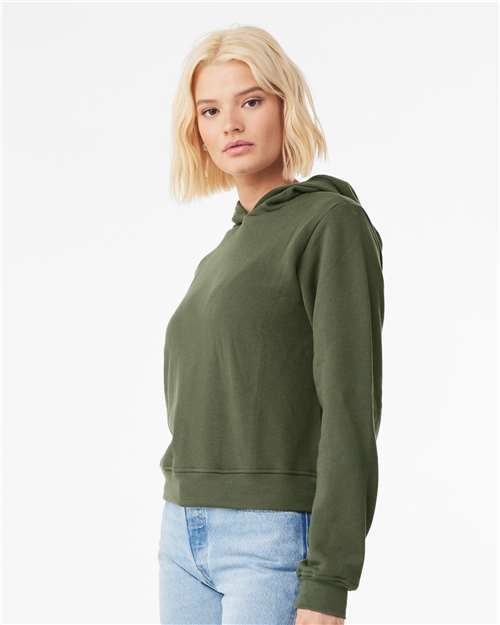 BELLA + CANVAS 7519 Women's Classic Hoodie Sweatshirt - Military Green - model side