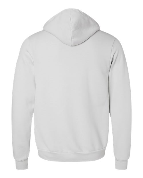 Bella + Canvas 3739 Sponge Fleece Full-Zip Hoodie Sweatshirt - Silver - back