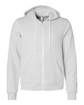 Bella + Canvas 3739 Sponge Fleece Full-Zip Hoodie Sweatshirt - Silver - flat front