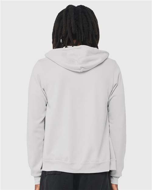 Bella + Canvas 3739 Sponge Fleece Full-Zip Hoodie Sweatshirt - Silver - model back