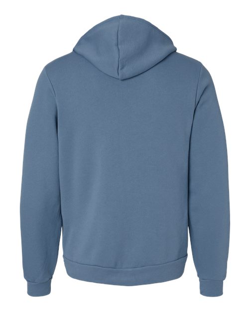 Bella + Canvas 3739 Sponge Fleece Full-Zip Hoodie Sweatshirt - Steel Blue - back