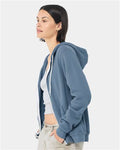 Bella + Canvas 3739 Sponge Fleece Full-Zip Hoodie Sweatshirt - Steel Blue - model side