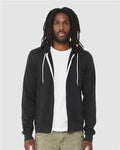 Bella + Canvas 3739 Sponge Fleece Full-Zip Hoodie Sweatshirt - Vintage Black - model front