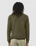 BELLA + CANVAS 3901 Unisex Sponge Fleece Raglan Crewneck Sweatshirt - Heather Olive - model back