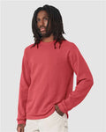BELLA + CANVAS 3901 Unisex Sponge Fleece Raglan Crewneck Sweatshirt - Heather Red - model side