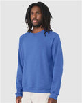 BELLA + CANVAS 3901 Unisex Sponge Fleece Raglan Crewneck Sweatshirt - Heather True Royal - model side