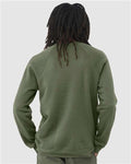 BELLA + CANVAS 3901 Unisex Sponge Fleece Raglan Crewneck Sweatshirt - Military Green - model back