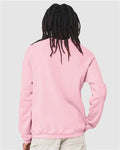 BELLA + CANVAS 3901 Unisex Sponge Fleece Raglan Crewneck Sweatshirt - Pink - model back