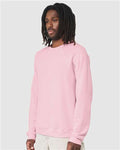 BELLA + CANVAS 3901 Unisex Sponge Fleece Raglan Crewneck Sweatshirt - Pink - model side