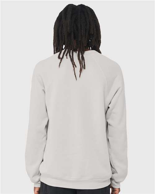 BELLA + CANVAS 3901 Unisex Sponge Fleece Raglan Crewneck Sweatshirt - Silver - model back