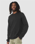 BELLA + CANVAS 3901 Unisex Sponge Fleece Raglan Crewneck Sweatshirt - Vintage Black - model side