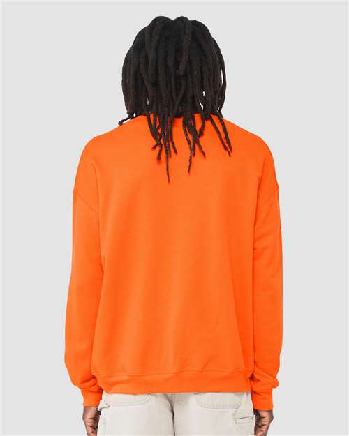 Bella + Canvas 3945 Sponge Fleece Drop Shoulder Crewneck Sweatshirt - Orange - model back