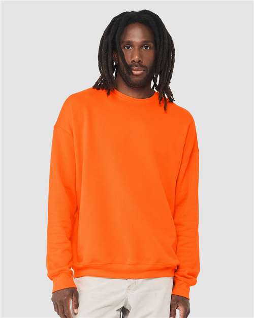 Bella + Canvas 3945 Sponge Fleece Drop Shoulder Crewneck Sweatshirt - Orange - model front