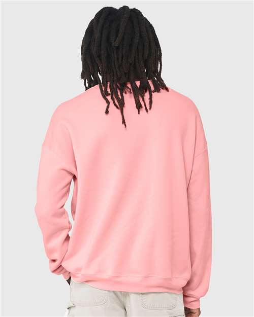 Bella + Canvas 3945 Sponge Fleece Drop Shoulder Crewneck Sweatshirt - Pink - model back