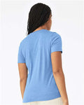 BELLA + CANVAS 6400CVC Women’s Relaxed Fit Heather CVC Tee - Heather Carolina Blue - model back