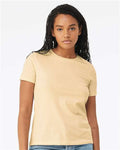 BELLA + CANVAS 6400CVC Women’s Relaxed Fit Heather CVC Tee - Heather Soft Cream - model front