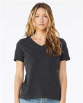 BELLA + CANVAS 6405 Women’s Relaxed Jersey V-Neck Tee - Dark Grey - model front