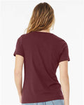 BELLA + CANVAS 6405 Women’s Relaxed Jersey V-Neck Tee - Maroon - model back