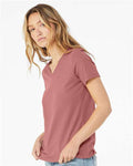 BELLA + CANVAS 6405 Women’s Relaxed Jersey V-Neck Tee - Mauve - model side
