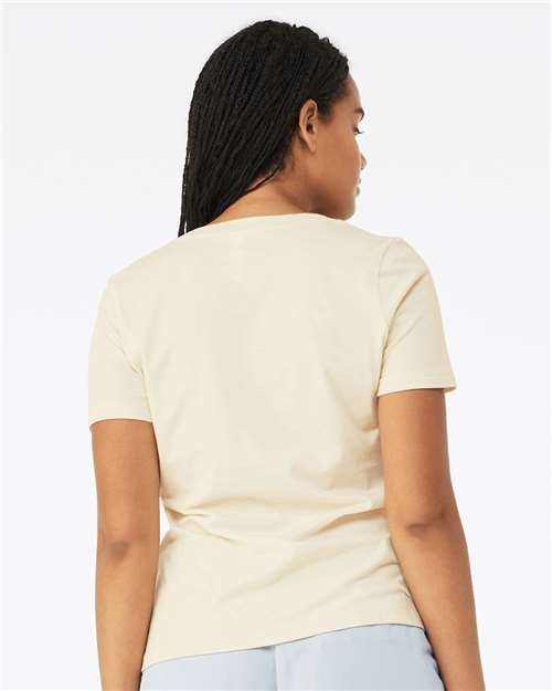 BELLA + CANVAS 6405 Women’s Relaxed Jersey V-Neck Tee - Natural - model back
