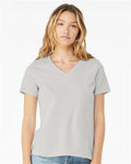 BELLA + CANVAS 6405 Women’s Relaxed Jersey V-Neck Tee - Silver - model front