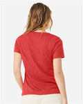 BELLA + CANVAS 6405CVC Women's Relaxed Heather CVC V-Neck Tee - Heather Red - model back