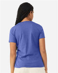 BELLA + CANVAS 6405CVC Women's Relaxed Heather CVC V-Neck Tee - Heather True Royal - model back